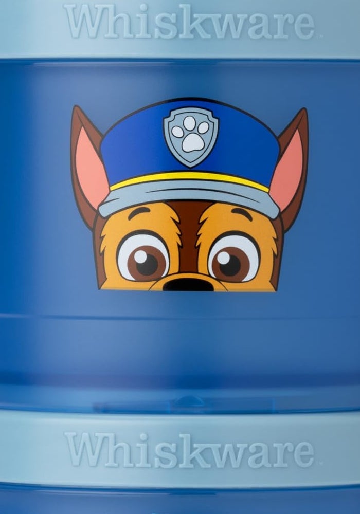 Whiskware Paw Patrol Stackable Snack Containers for Infants, Kids, and Toddlers, Durable Food Storage Containers for Daycare, Car, and Airplane Travel, Dishwasher Safe, Chase - Image 1