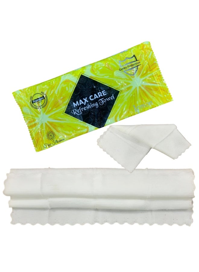 Max Care Pack of 50 Refreshing Towel Wet Towel For Gym, Salon, Cooling Towel Disposable Towels Refreshing Wet Towel for Makeup remover  - Image 1