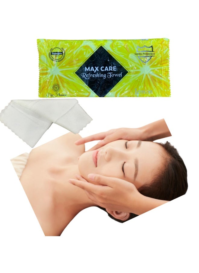 Max Care Pack of 50 Refreshing Towel Wet Towel For Gym, Salon, Cooling Towel Disposable Towels Refreshing Wet Towel for Makeup remover  - Image 5