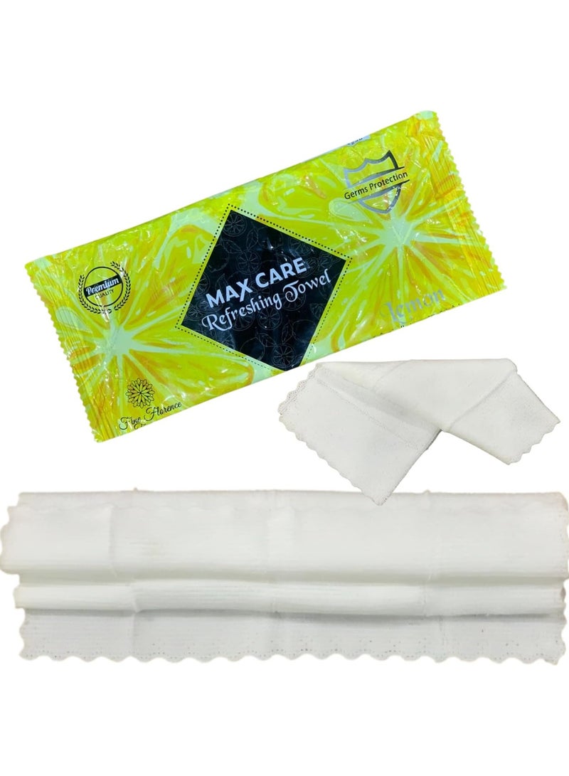 ماكس كير عبوة من 50 منشفة مبللة منعشة للجيم والصالون، منشفة تبريد، مناشف مبللة للاستخدام مرة واحدة، منشفة منعشة لإزالة المكياج. - Image 1