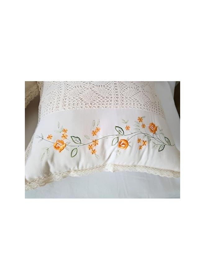 The Bros Cushion Covers 45 x45 cm for Sofa or Bed - Beige Decor Pillow Covers - Set of 2 - HomeLux  - Image 4
