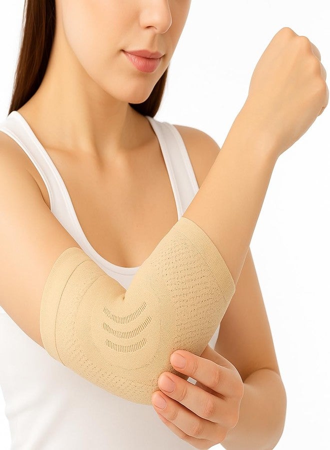 Dr Helix Unisex Skin Elbow Brace - Adjustable Support for Elbow Injuries, Tendonitis, & Pain Relief - Comfortable, & Lightweight - Ideal for Sports, Recovery, & Everyday Use - (Pack of - 1) - Image 2