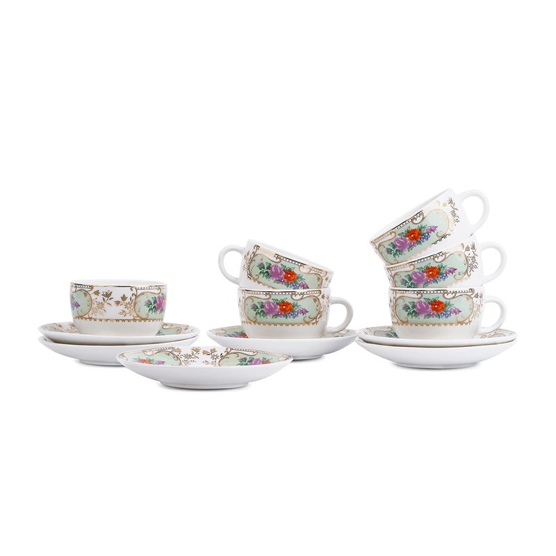 Dandy lines England by DATA Dandy Lines Rani Cups and Saucers Jaipur Gold 2005 Pack of 12 - Image 3
