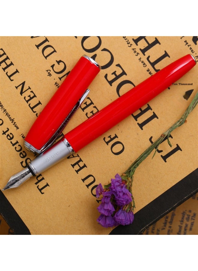 Pimio Fountain Pen, Signature Pen, Business Office Gift, Adult Student Handwriting Practice, Graduation Gift For Men And Women, Iridium Gold Ink Pen, 916 Flamingo Red - Image 3