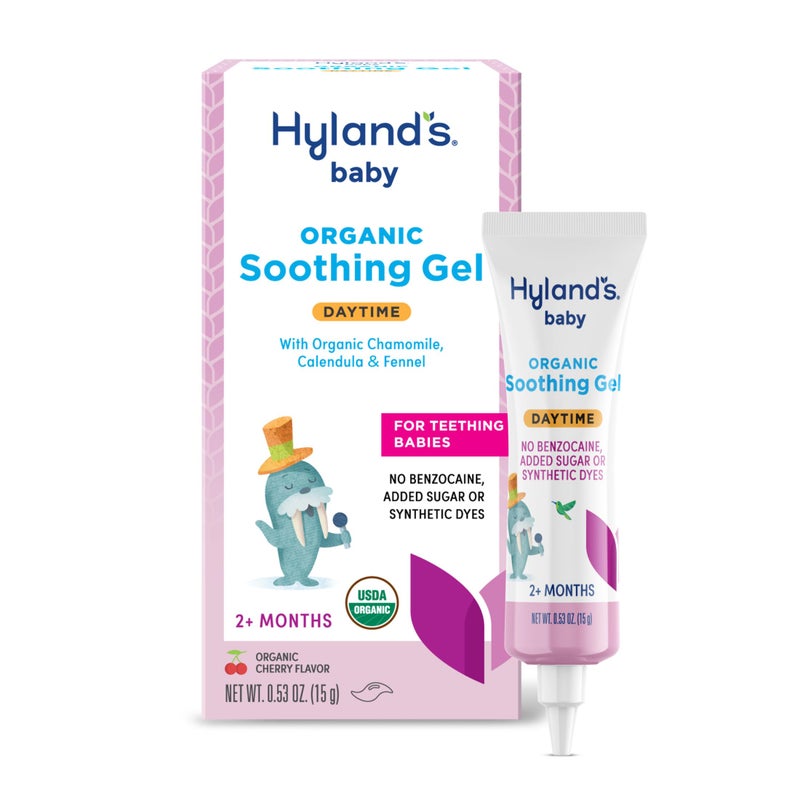 Hyland's جل مهدئ فموي عضوي للأطفال من هايلاند، مع البابونج، والقطيفة، والشمر، جل مهدئ لعدم الراحة الفموية، سهل التطبيق، للأعمار من 2 شهر وما فوق، 0.53 أونصة - Image 1