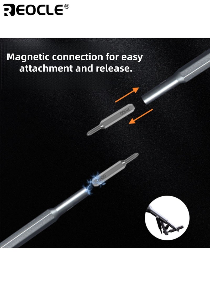 ريوكل طقم مفكات براغي دقيقة مع طقم إصلاح متعدد الوظائف برؤوس ٢٤ بت، أداة إصلاح هواتف بمقبض بلاستيكي متين لصيانة الأجهزة الإلكترونية. - Image 3
