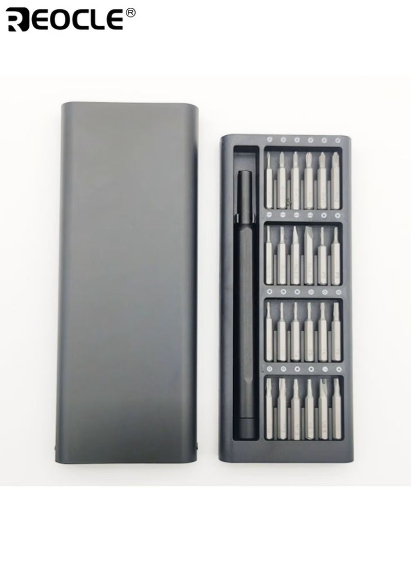 REOCLE Precision Screwdriver Set with 24 Bit Heads and Multi Function Repair Kit Phone Repair Tool with Durable Plastic Handle for Electronics Maintenance - Image 2