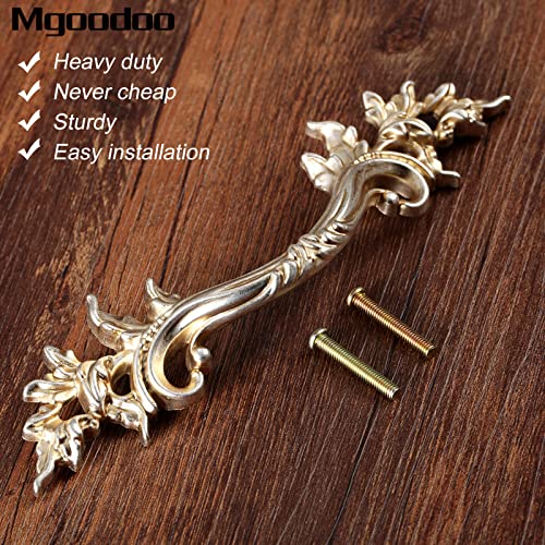 Mgoodoo 3'' French Provincial Drawer Pulls, Antique Gold Furniture Pulls Retro Vintage European Style Handles for Cabinets Dresser Gates Door Closet Cupboard Kitchen Hardware - Image 4