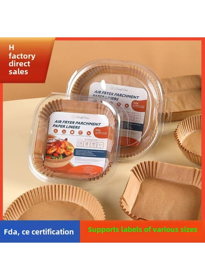 Extra Large Air Fryer Special Paper Square Round Paper Tray Silicone Oil Paper Baking Household Oil Absorbing Paper Food Paper Pad-Specifications:Large Square  Opp Bag - Image 3