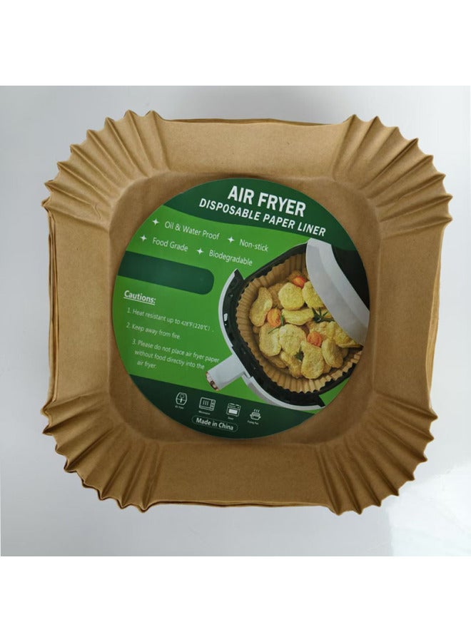 Extra Large Air Fryer Special Paper Square Round Paper Tray Silicone Oil Paper Baking Household Oil Absorbing Paper Food Paper Pad-Specifications:Large Square  Opp Bag - Image 1