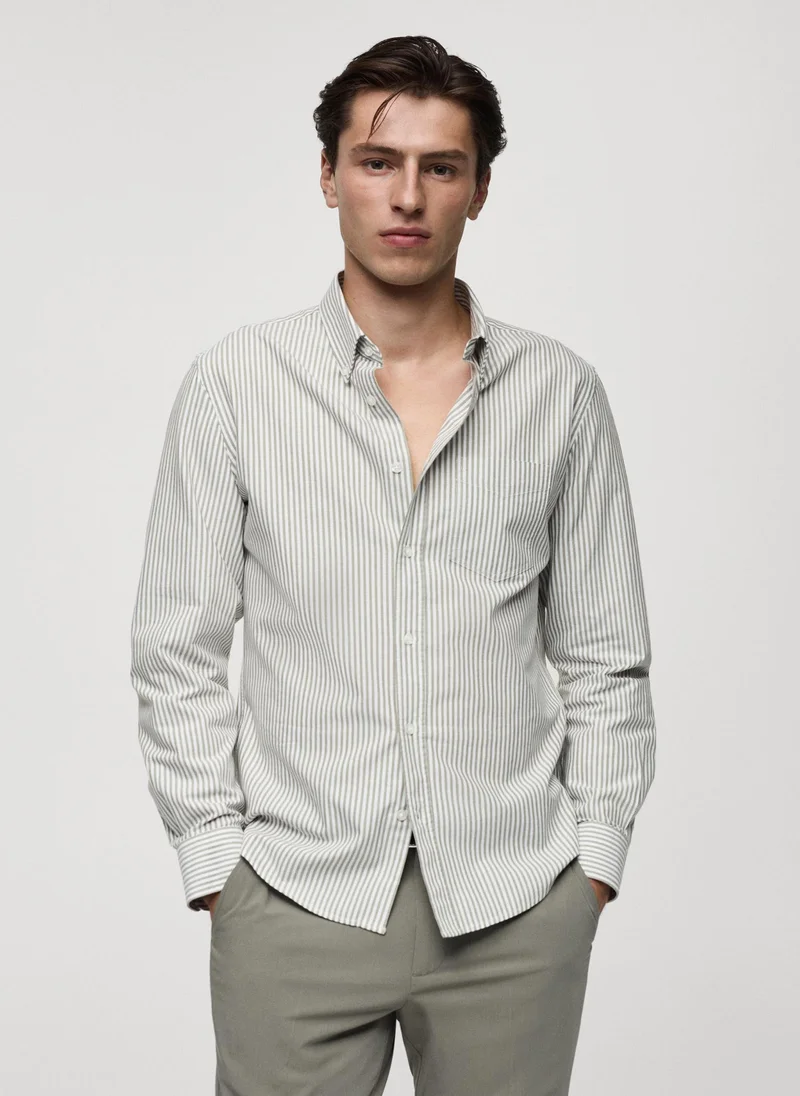 Mango Man Kodak Striped Regular Fit Shirt