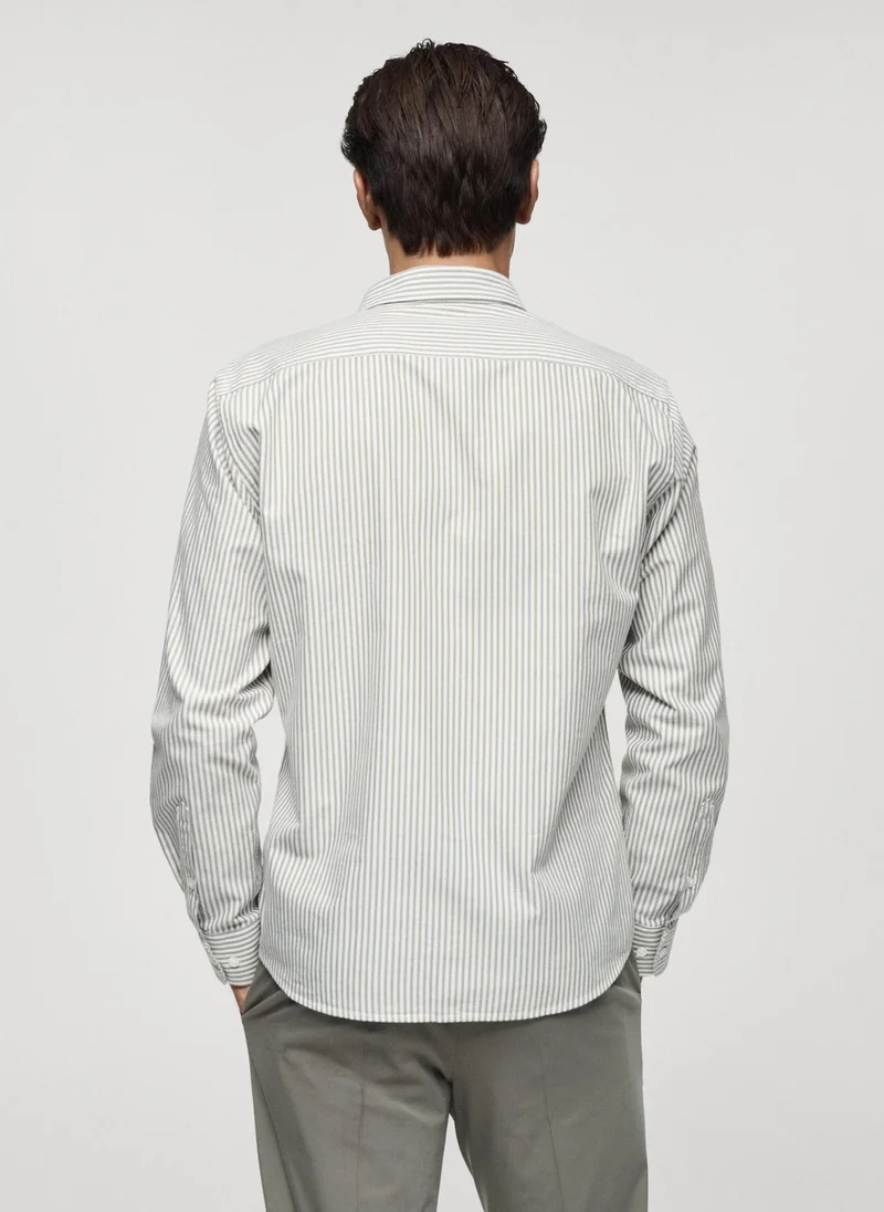 Mango Man Kodak Striped Regular Fit Shirt
