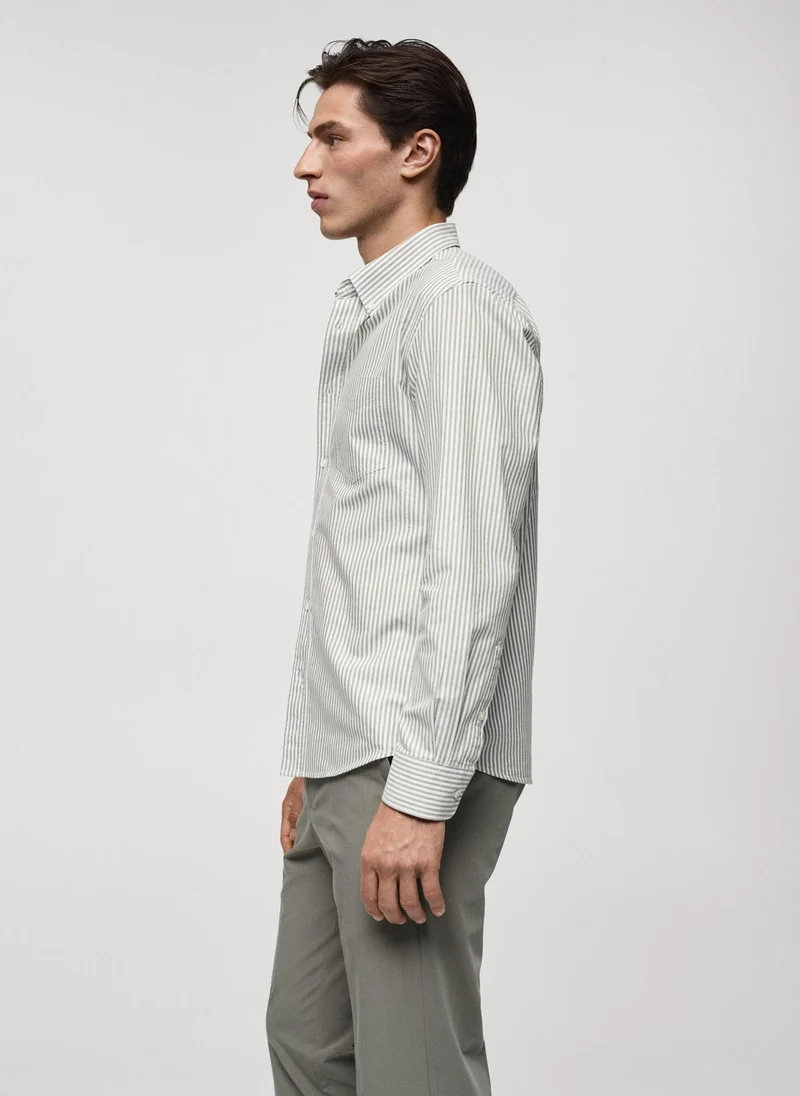 Mango Man Kodak Striped Regular Fit Shirt
