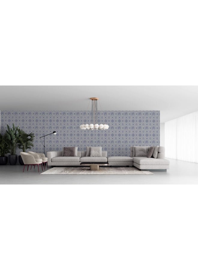 Home Gallery Geometric Art Deco Pattern Collective Fabric Wallpaper Covers An Area ​​Up To 4.2Mx3M With Adhesive  And Smoothing Tool  - Image 1