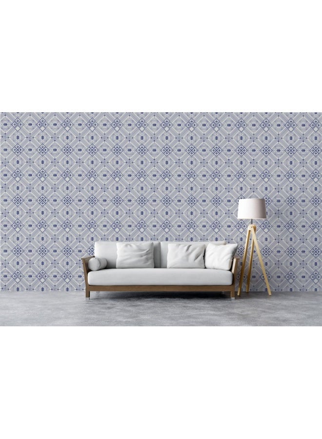 Home Gallery Geometric Art Deco Pattern Collective Fabric Wallpaper Covers An Area ​​Up To 4.2Mx3M With Adhesive  And Smoothing Tool  - Image 4