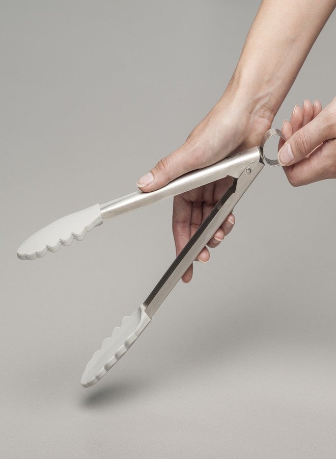 Zeal Silicone Non-Scratch Kitchen Tongs (10”/26cm) with Stainless Steel Handles (French Grey) - Image 5