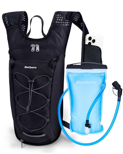Blue Quartz Hydration Backpack with 2L Water Bladder Hiking Water Pack with Insulated Compartment for Women Men Lightweight Cycling Daypack with Phone Pocket Hydration Pack for RunningBiking - Image 1