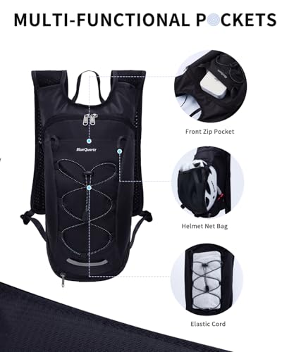 Blue Quartz Hydration Backpack with 2L Water Bladder Hiking Water Pack with Insulated Compartment for Women Men Lightweight Cycling Daypack with Phone Pocket Hydration Pack for RunningBiking - Image 3