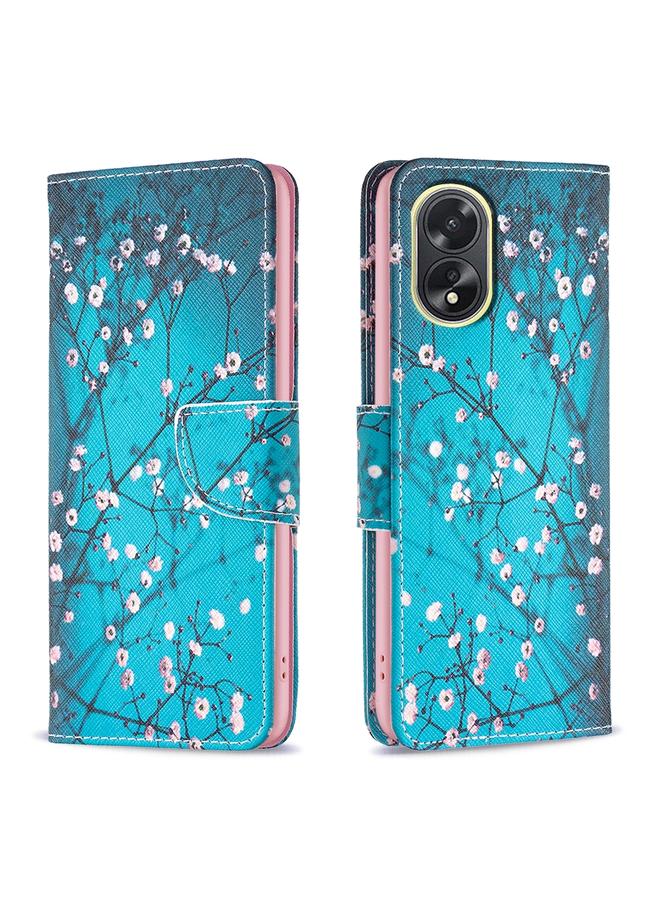 اس-توب جراب هاتف جلدي بنمط رسم ملون لهاتف OPPO A38 4G - Image 1