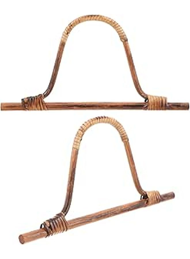 D Shaped Wooden Bag Handles 27cm 2pcs for Tote DIY Replacement Handbag Accessories - Image 1