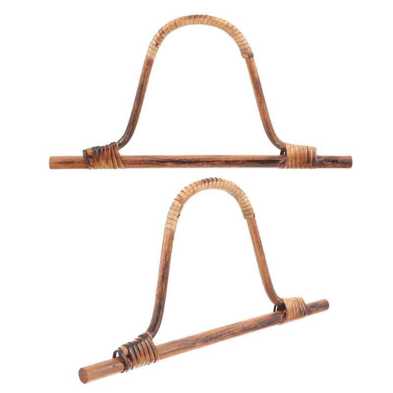 D Shaped Wooden Bag Handles 27cm 2pcs for Tote DIY Replacement Handbag Accessories - Image 2