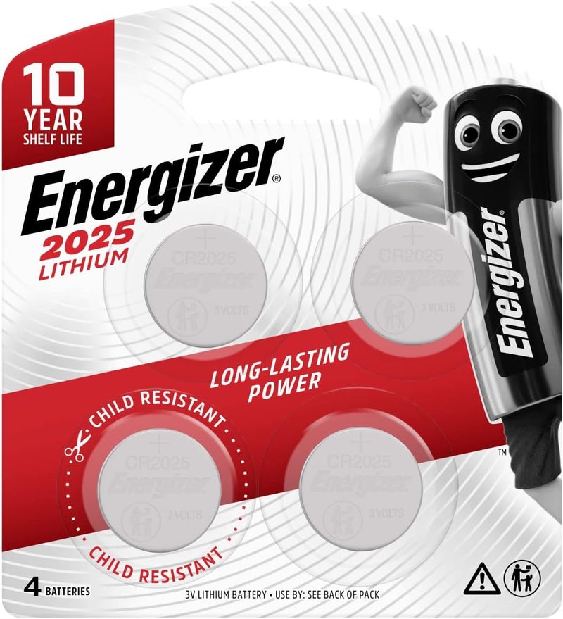 Energizer 2025 Lithium Coin Batteries - Pack of 4 - Image 1