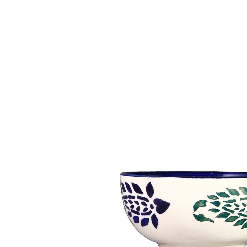 Caffeine Ceramic Handmade Blue Boota Katori Bowl Set of 8 - Image 2