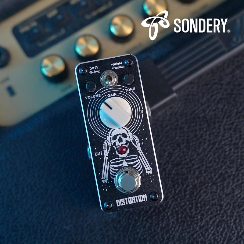 Sondery دواسة تشويه من Sondery مع تأثيرين: ساطع وعادي، صوت ستاك بريطاني كلاسيكي من السبعينيات والثمانينيات، دواسة تأثير صغيرة للجيتارات الكهربائية مع تمرير حقيقي، سلسلة تصميم فني - Image 5