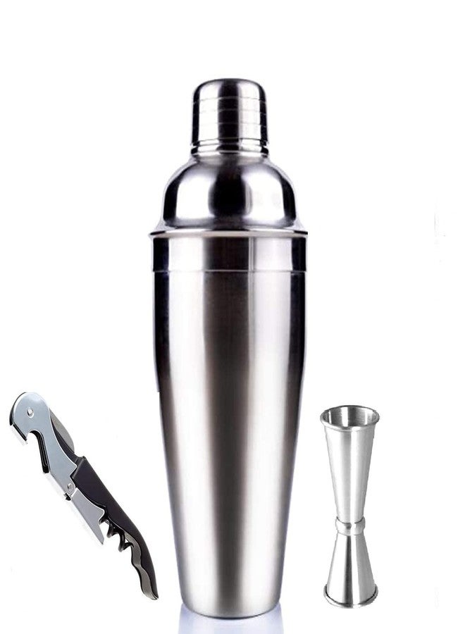 Devanjana™ Stainless Steel Stainless Steel Bartender Kit Set, Cocktail Shaker, Japenese Style Peg Measure 30 60 ml Silver, Bar Tools for Home Bar Accessories, Mini Bar, Bar Set for Gift - Image 1
