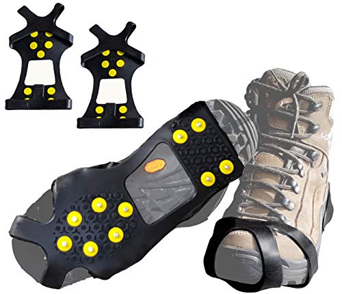 Limm Ice Snow Traction Cleats - Medium Lightweight Crampon Cleats for Walking on Snow & Ice - Portable Anti Slip Grippers Fasten Quickly & Easily Over Shoes, Boots and Other Footwear - Image 1