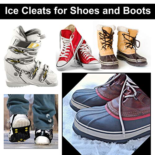 Limm Ice Snow Traction Cleats - Medium Lightweight Crampon Cleats for Walking on Snow & Ice - Portable Anti Slip Grippers Fasten Quickly & Easily Over Shoes, Boots and Other Footwear - Image 2