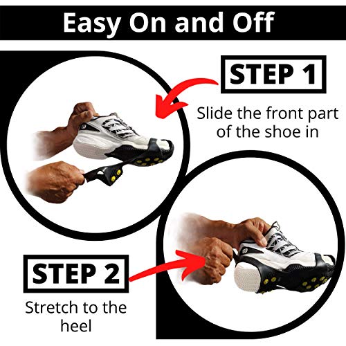 Limm Ice Snow Traction Cleats - Medium Lightweight Crampon Cleats for Walking on Snow & Ice - Portable Anti Slip Grippers Fasten Quickly & Easily Over Shoes, Boots and Other Footwear - Image 5