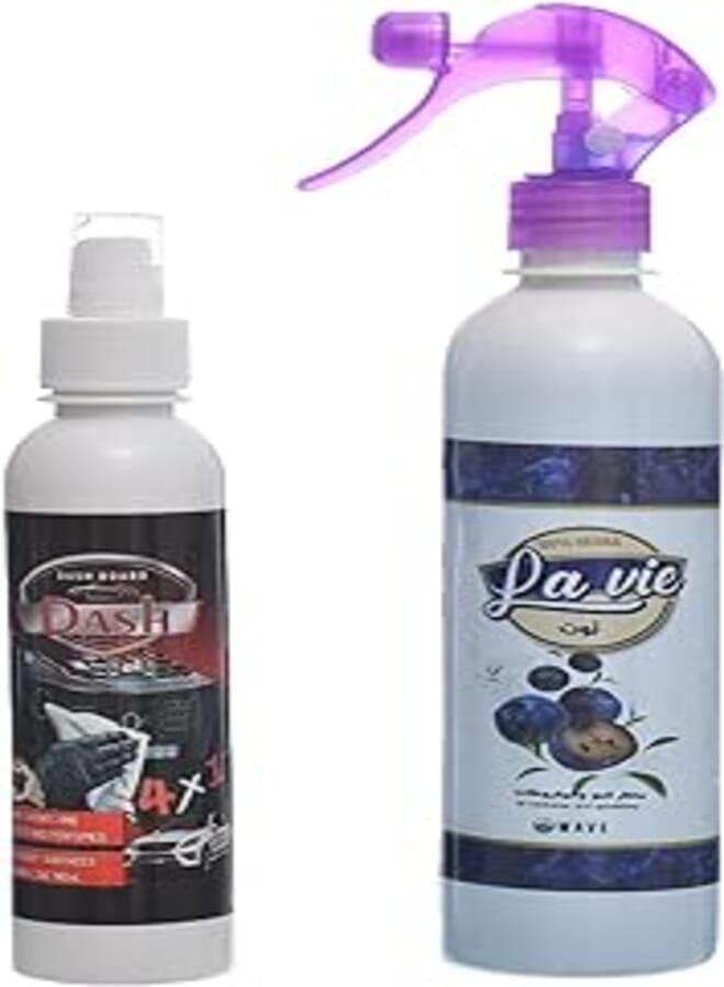 Lavi ND352 Bundle Of Car Air Freshner, 460ML, Berry Scent With Car Dashboard Polish, 250ML With Perfect Design, Premium And Eco-Friendly Material - Multi Colour