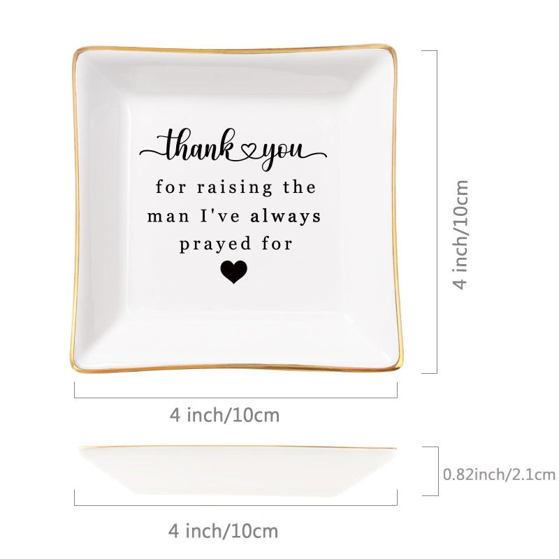 Spegiffu Mother in Law Gifts Jewelry Trinket Dish, Mother of the Groom Gift from Bride - Thank You for Raising the Man I've Always Prayed for - Christmas Mothers Day Birthday Wedding Gifts - Image 3