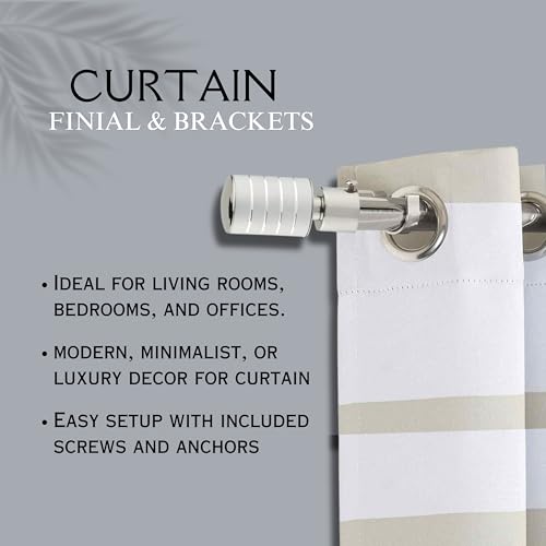 Welson Stainless Steel Curtain Bracket with Support 1 Inch Rod Pocket Finials Rod Support Fittings, Curtain Rod Holder (6 Pair Silver) - Durable Window Decor Solution for Elegant Home Interiors - Image 4