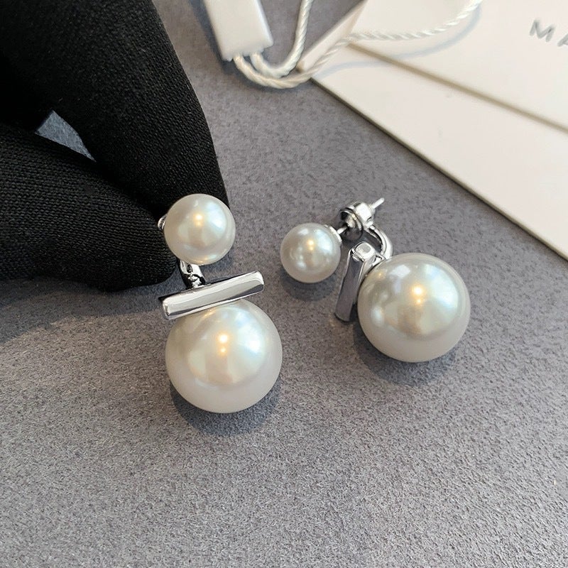 Elegant S925 Silver Needle Pearl Womens Earrings Luxury Minimalist Design Unique Drop Earrings Fashionable Geometric Shape White 