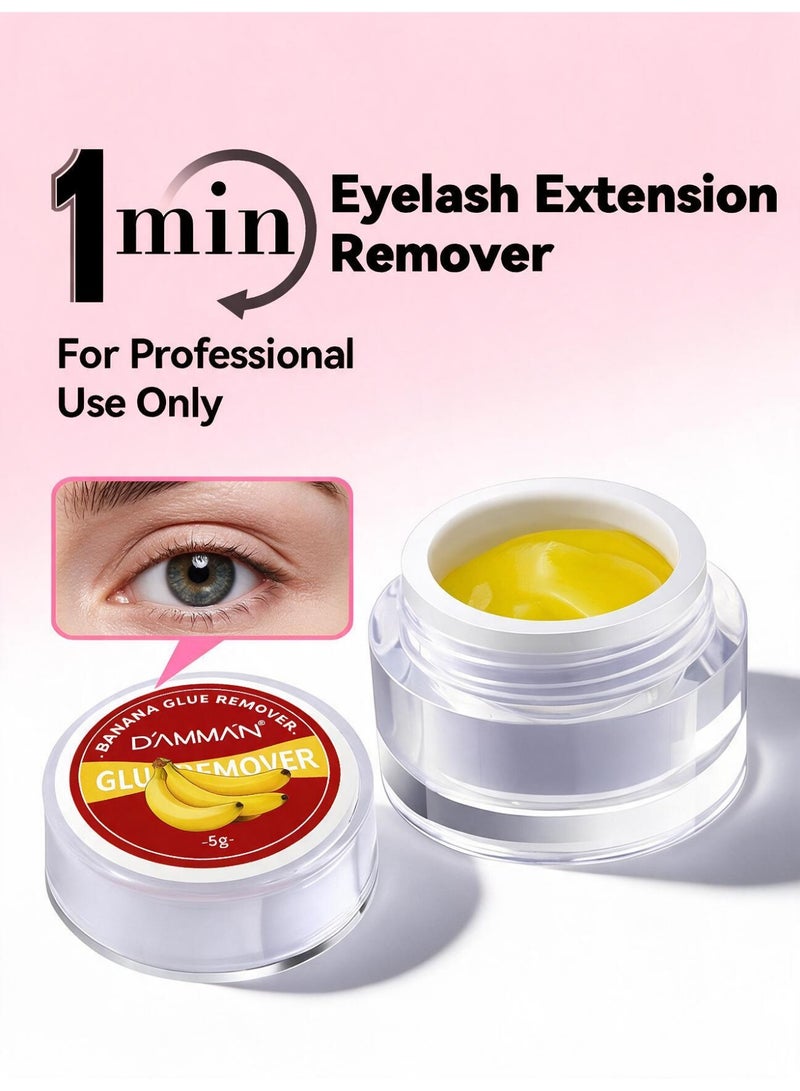 D'AMMA'N DAMMAN 5g Professional Fruit Eyelash Glue Remover Cream - Banana Scented Quick Dissolving Lash Adhesive Remover, Safe Gentle Non-Irritating Salon Formula - Image 5