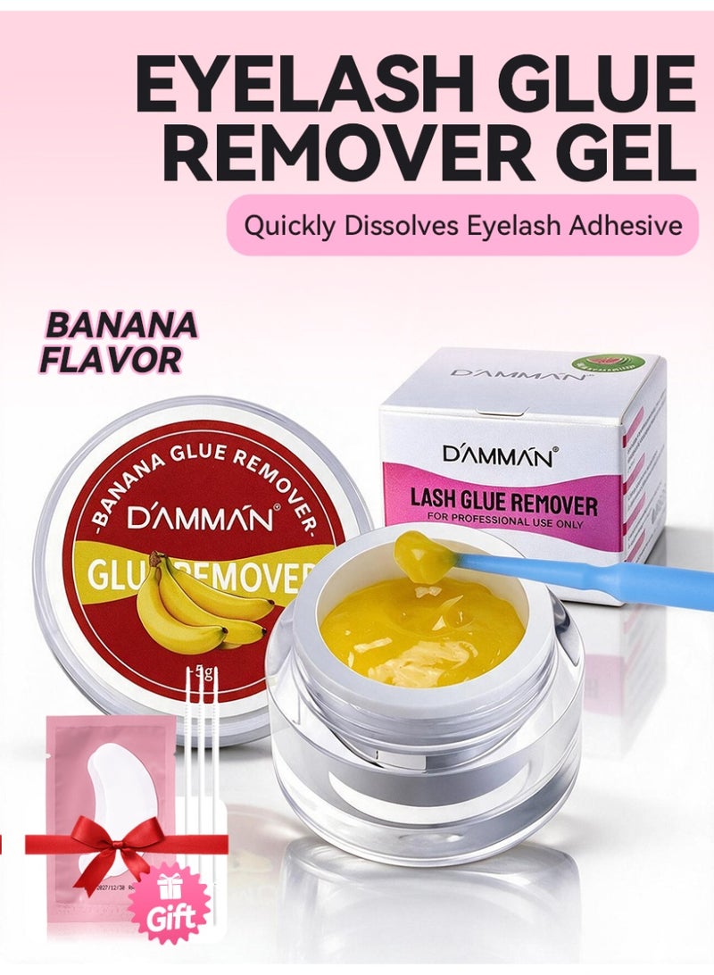 D'AMMA'N DAMMAN 5g Professional Fruit Eyelash Glue Remover Cream - Banana Scented Quick Dissolving Lash Adhesive Remover, Safe Gentle Non-Irritating Salon Formula - Image 1