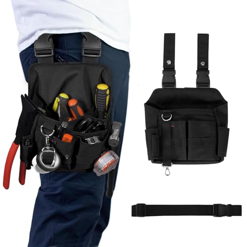 KENOBE Tool Pouch Holster with Belt and Clip Around Your Leg, Electrician Multifunctional Repair Bag, Utility Multi-Tool Organizer for Automotive Craftsman Carpenter Construction - Image 2