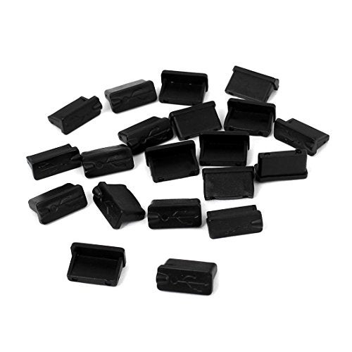 Onwon 20 Pcs Black Rubber USB A Type Female Anti Dust Cover Protector Plugs Stopper Cover - Image 1