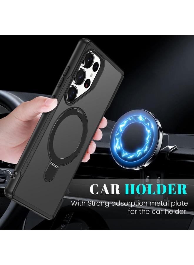 S-TOP Case For Samsung Galaxy S25 Ultra 5G Skin Feel Magnetic Holder MagSafe Phone Case - Image 5