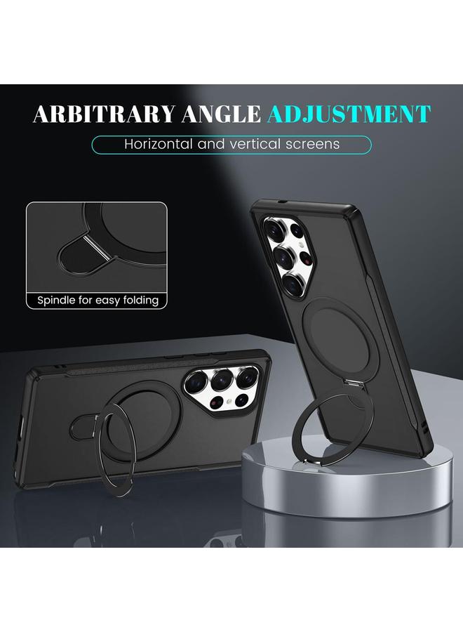 S-TOP Case For Samsung Galaxy S25 Ultra 5G Skin Feel Magnetic Holder MagSafe Phone Case - Image 3