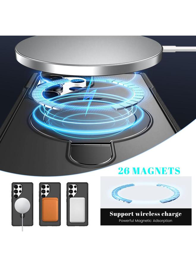 S-TOP Case For Samsung Galaxy S25 Ultra 5G Skin Feel Magnetic Holder MagSafe Phone Case - Image 4