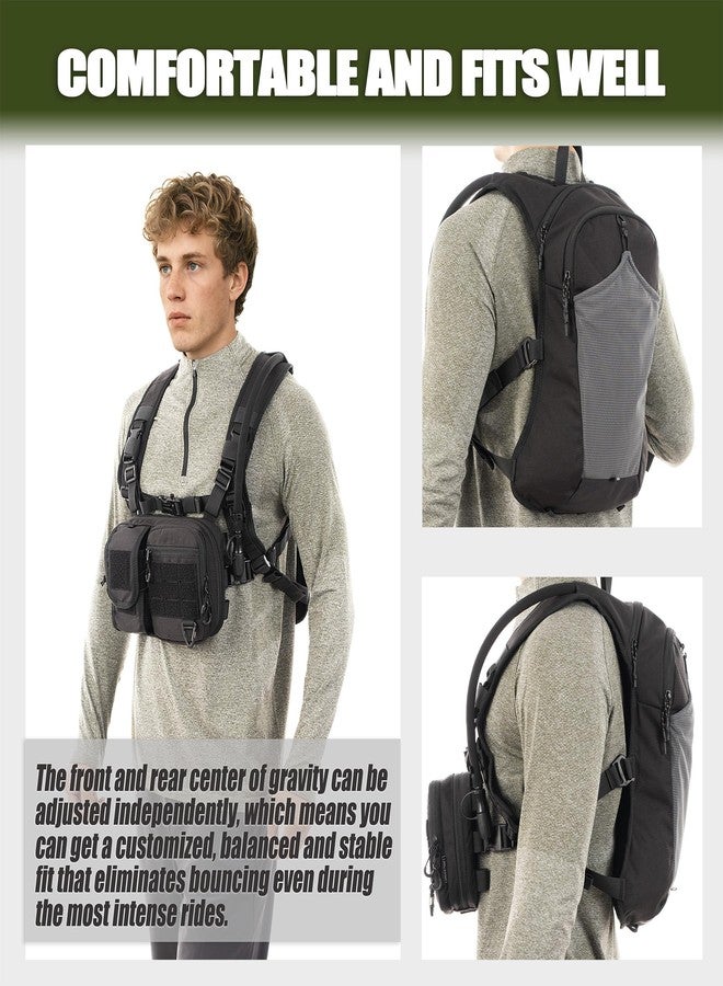 CLTAC 2-in-1 Convertible Chest Pack and Hydration Backpack with 2.5L Water Bladder, Adjustable Molle Hydration Vest for Women Men Outdoor Hiking Gravel Cycling Mountain Biking Running - Image 3
