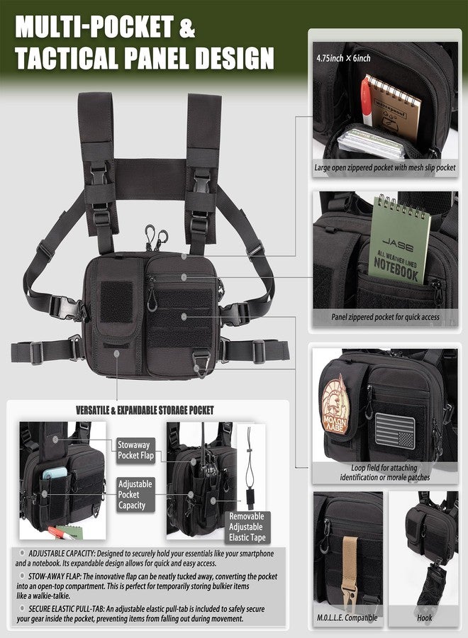 CLTAC 2-in-1 Convertible Chest Pack and Hydration Backpack with 2.5L Water Bladder, Adjustable Molle Hydration Vest for Women Men Outdoor Hiking Gravel Cycling Mountain Biking Running - Image 2