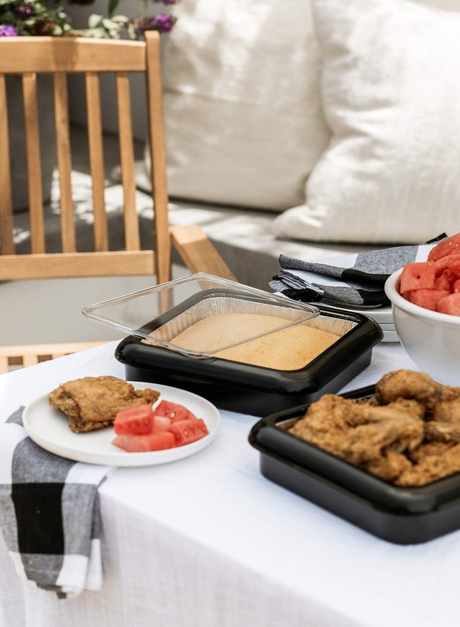 Fancy Panz 8 x 8-Inch Dress Up and Protect Your Foil Pan®, 100% Made in USA, 8 x 8 Foil Pan Included. Hot or Cold Food. Stackable for easy travel. Great for potlucks, tailgating & home (Black) - Image 5