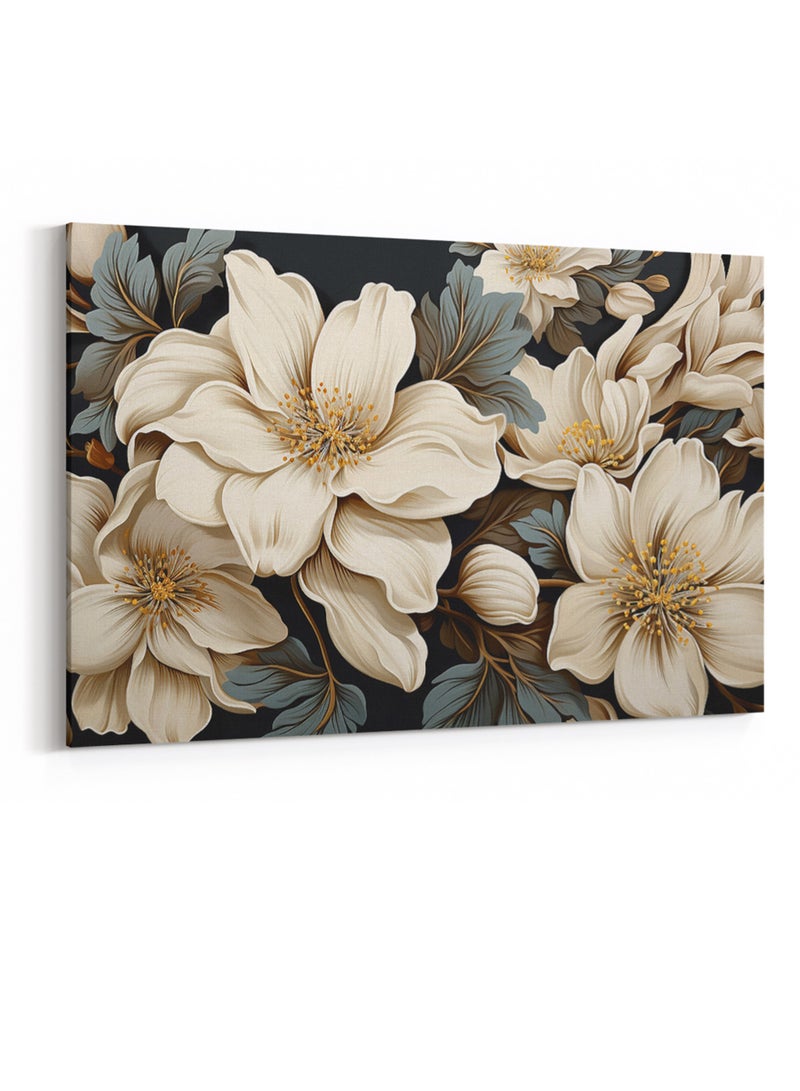 لوحة كانفاس على إطار خشبي بتصميم نمط فني حديث من الزهور - Image 4