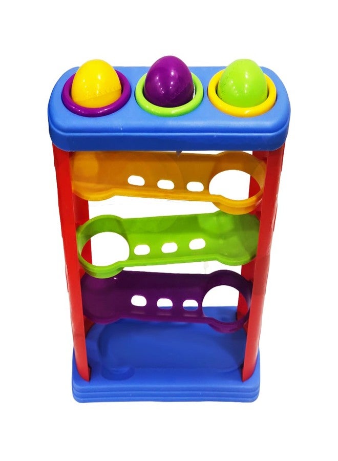 ShopMeFast Hammer Knock Ball Toy for Babies and Toddlers, Multicolored, Pound and See The Balls Roll Down The Ramps, Safe and Non Toxic - Image 2