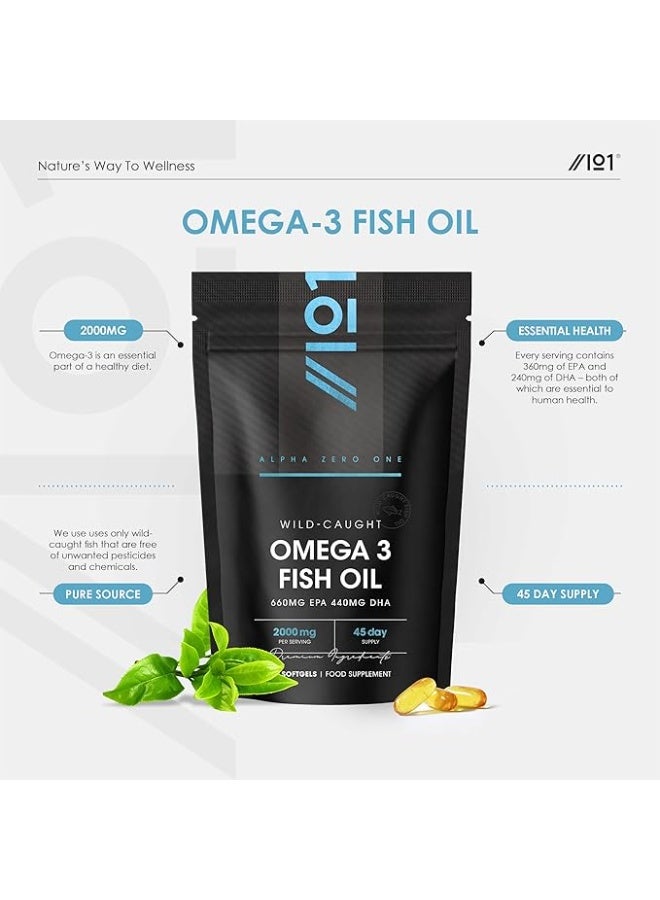 أوميغا 3 زيت السمك 2000mg – يدعم صحة القلب والدماغ، 90 كبسولة هلامية - Image 5