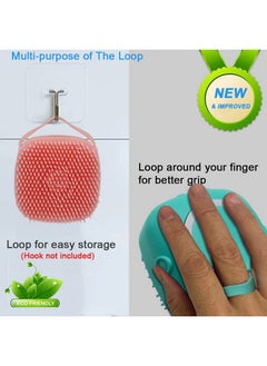 OTAVILEM Body Scrubber With Soap Dispenser For Shower 3 Pack Silicone Exfoliating Brushes Soft Body Exfoliator Bath Loofah For Babies Kids Women Men And Pets 3 Colors  - Image 3